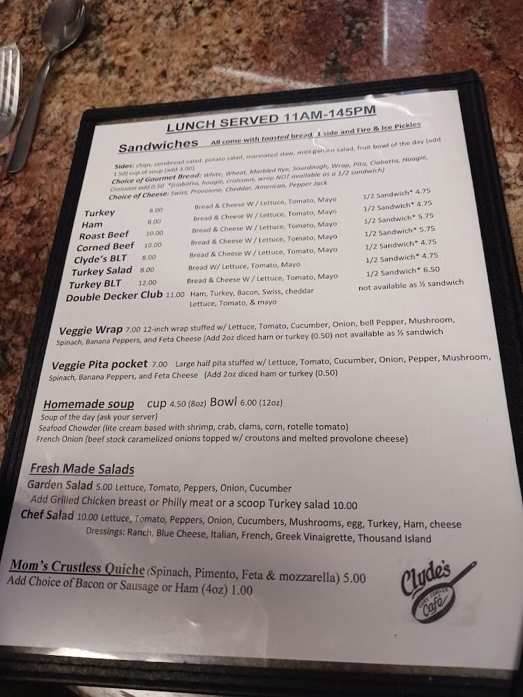 Clyde's Cozy Corner Cafe Menu image 3