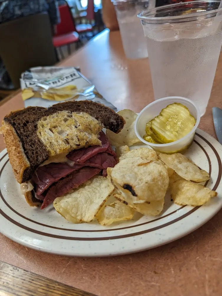 Rueben Sandwich Chips Spicy Bread and Butter Pickles